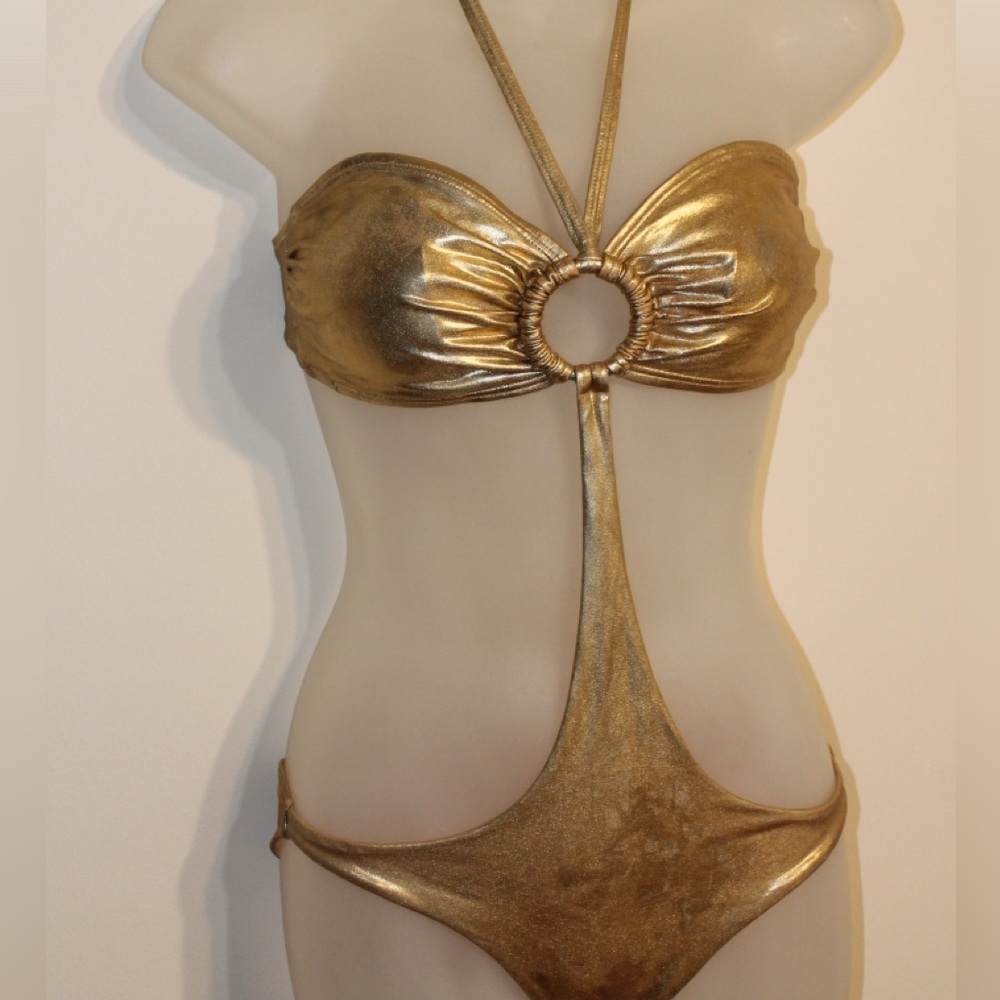 AKIRA Gold Metallic Swimwear